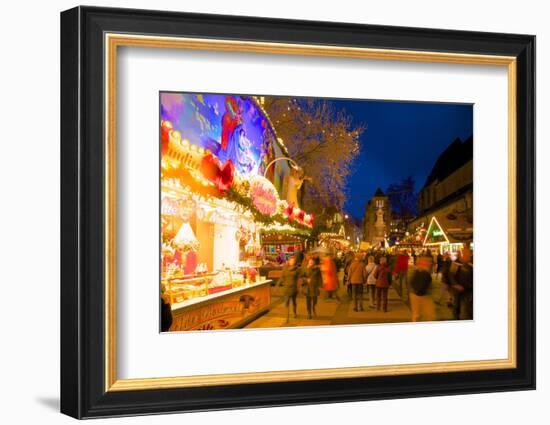 Christmas Market at Dusk, Willy Brandt Platz, Dortmund, North Rhine-Westphalia, Germany, Europe-Frank Fell-Framed Photographic Print