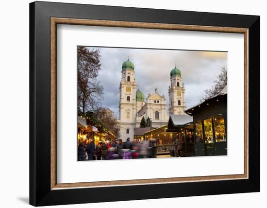 Christmas Market in Front of the Cathedral of Saint Stephan, Passau, Bavaria, Germany, Europe-Miles Ertman-Framed Photographic Print