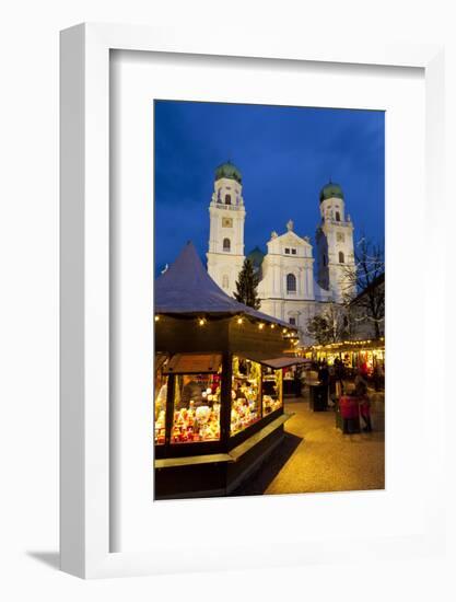 Christmas Market in Front of the Cathedral of Saint Stephan, Passau, Bavaria, Germany, Europe-Miles Ertman-Framed Photographic Print