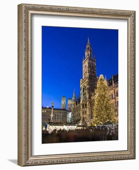 Christmas market in Marienplatz, Munich, Bavaria, Germany.-Martin Zwick-Framed Photographic Print