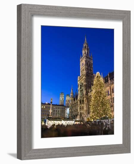 Christmas market in Marienplatz, Munich, Bavaria, Germany.-Martin Zwick-Framed Photographic Print