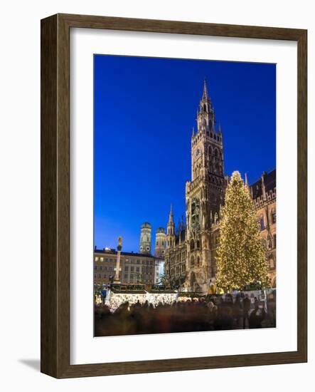 Christmas market in Marienplatz, Munich, Bavaria, Germany.-Martin Zwick-Framed Photographic Print