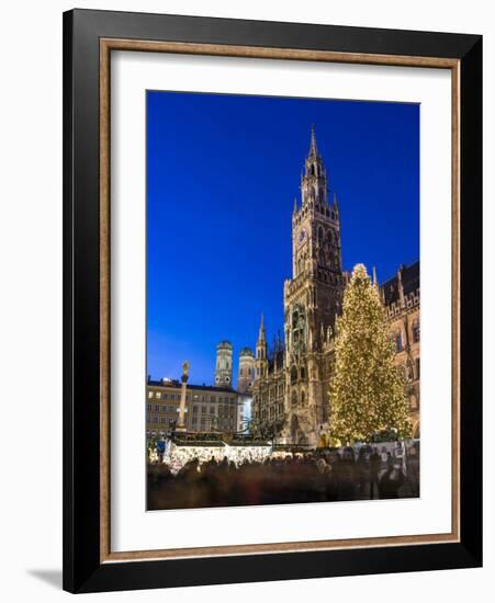 Christmas market in Marienplatz, Munich, Bavaria, Germany.-Martin Zwick-Framed Photographic Print