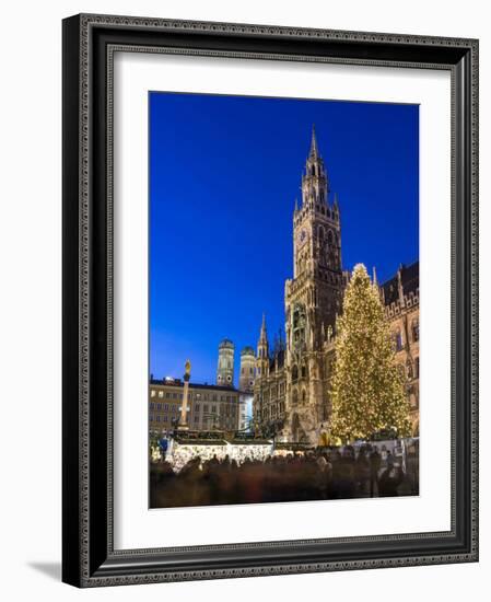 Christmas market in Marienplatz, Munich, Bavaria, Germany.-Martin Zwick-Framed Photographic Print