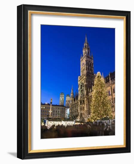 Christmas market in Marienplatz, Munich, Bavaria, Germany.-Martin Zwick-Framed Photographic Print