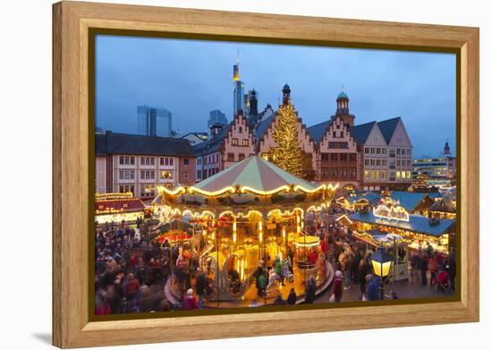 Christmas Market in Romerberg, Frankfurt, Germany, Europe-Miles Ertman-Framed Premier Image Canvas