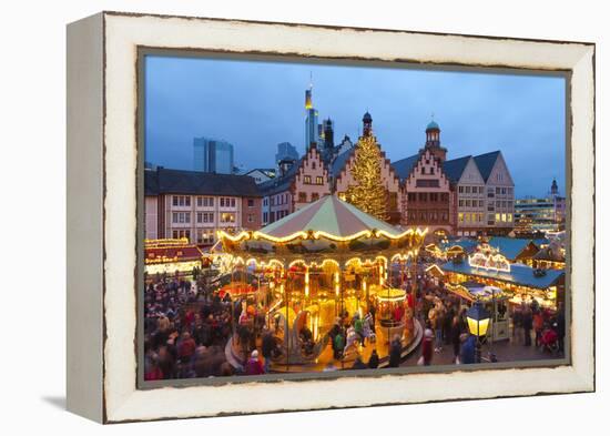 Christmas Market in Romerberg, Frankfurt, Germany, Europe-Miles Ertman-Framed Premier Image Canvas