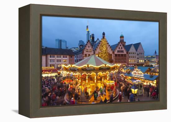 Christmas Market in Romerberg, Frankfurt, Germany, Europe-Miles Ertman-Framed Premier Image Canvas