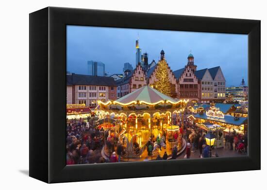 Christmas Market in Romerberg, Frankfurt, Germany, Europe-Miles Ertman-Framed Premier Image Canvas