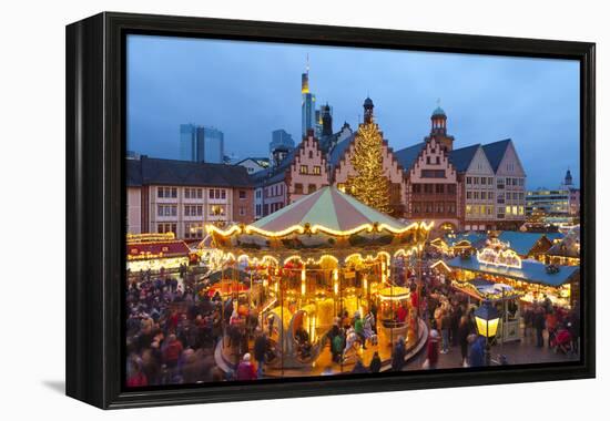 Christmas Market in Romerberg, Frankfurt, Germany, Europe-Miles Ertman-Framed Premier Image Canvas