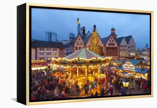 Christmas Market in Romerberg, Frankfurt, Germany, Europe-Miles Ertman-Framed Premier Image Canvas