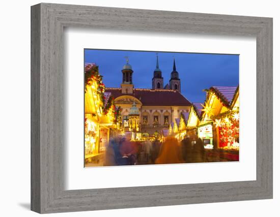 Christmas Market in the Altermarkt with the Baroque Town Hall in the Background-Miles Ertman-Framed Photographic Print