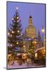 Christmas Market in the Neumarkt with the Frauenkirche (Church) in the Background-Miles Ertman-Mounted Photographic Print