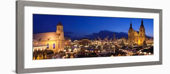 Christmas Market Lit Up at Night, Ludwigsburg, Baden-Wurttemberg, Germany-null-Framed Photographic Print