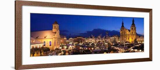 Christmas Market Lit Up at Night, Ludwigsburg, Baden-Wurttemberg, Germany-null-Framed Photographic Print