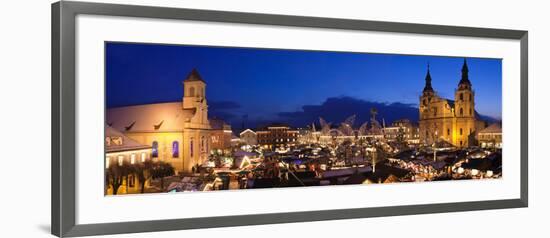 Christmas Market Lit Up at Night, Ludwigsburg, Baden-Wurttemberg, Germany-null-Framed Photographic Print