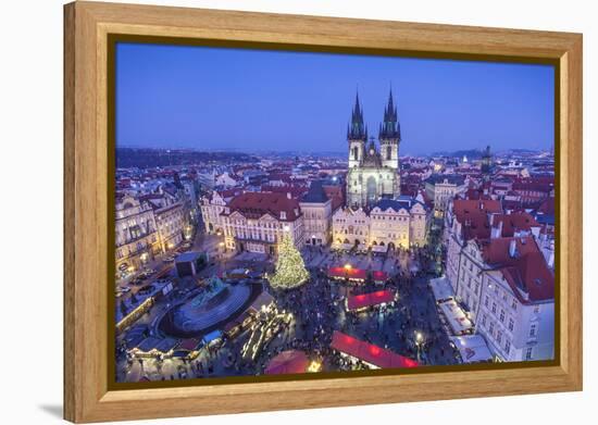 Christmas Market, Old Town Square, Prague, Czech Republic-Jon Arnold-Framed Premier Image Canvas