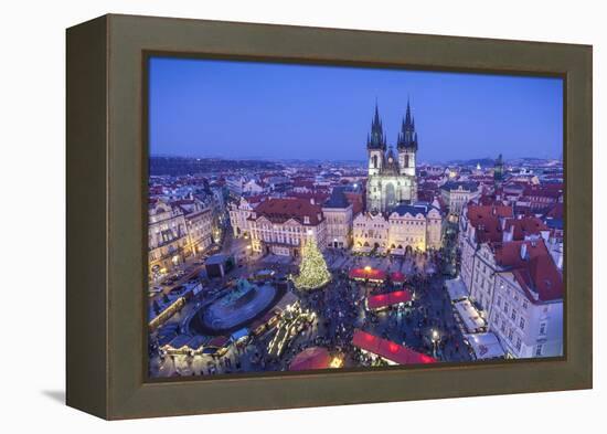 Christmas Market, Old Town Square, Prague, Czech Republic-Jon Arnold-Framed Premier Image Canvas