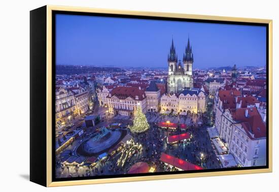 Christmas Market, Old Town Square, Prague, Czech Republic-Jon Arnold-Framed Premier Image Canvas