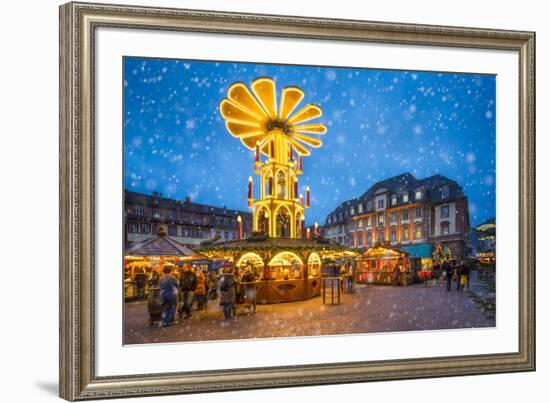 Christmas market on the marketplace in Heidelberg, Baden-Württemberg, Germany-Jan Christopher Becke-Framed Photographic Print