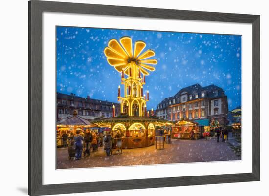 Christmas market on the marketplace in Heidelberg, Baden-Württemberg, Germany-Jan Christopher Becke-Framed Photographic Print