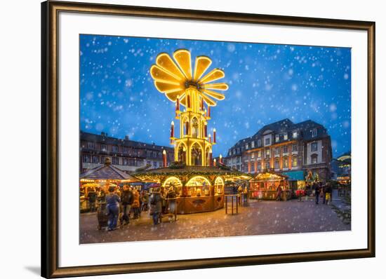 Christmas market on the marketplace in Heidelberg, Baden-Württemberg, Germany-Jan Christopher Becke-Framed Photographic Print