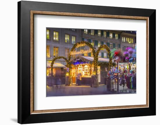 Christmas Market on Waisenhausplatz, Bern, Jungfrau region, Bernese Oberland, Swiss Alps, Switzerla-Frank Fell-Framed Photographic Print