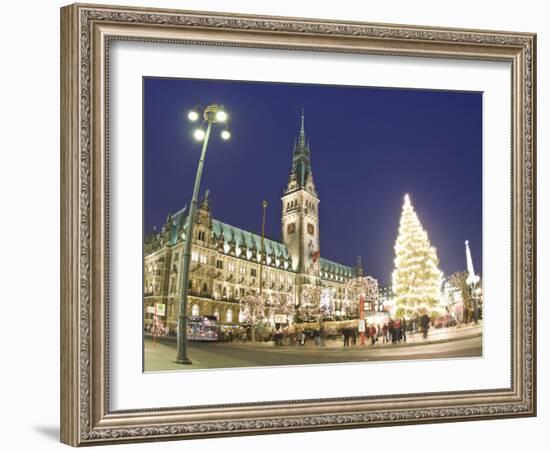 Christmas Market, Rathaus, Hamburg, State of Hamburg, Germany-Jon Arnold-Framed Photographic Print