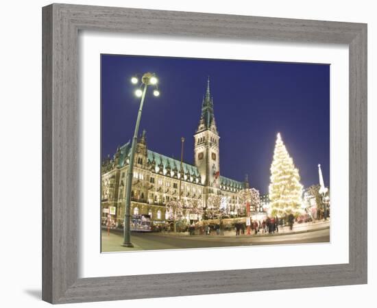 Christmas Market, Rathaus, Hamburg, State of Hamburg, Germany-Jon Arnold-Framed Photographic Print