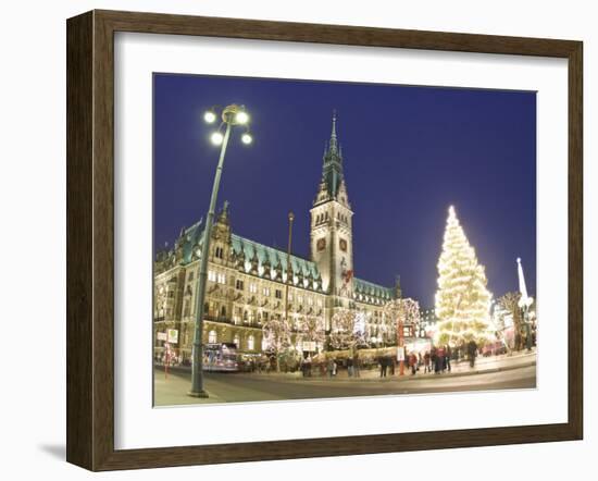 Christmas Market, Rathaus, Hamburg, State of Hamburg, Germany-Jon Arnold-Framed Photographic Print