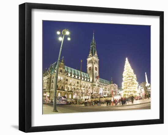 Christmas Market, Rathaus, Hamburg, State of Hamburg, Germany-Jon Arnold-Framed Photographic Print
