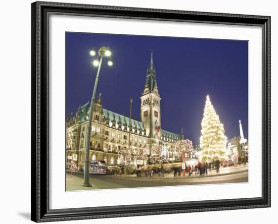 Christmas Market, Rathaus, Hamburg, State of Hamburg, Germany-Jon Arnold-Framed Photographic Print