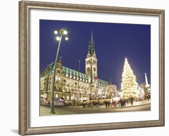 Christmas Market, Rathaus, Hamburg, State of Hamburg, Germany-Jon Arnold-Framed Photographic Print