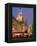 Christmas Market Stalls in Front of Frauen Church and Christmas Tree at Twilight, Dresden-Richard Nebesky-Framed Premier Image Canvas