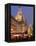 Christmas Market Stalls in Front of Frauen Church and Christmas Tree at Twilight, Dresden-Richard Nebesky-Framed Premier Image Canvas