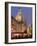 Christmas Market Stalls in Front of Frauen Church and Christmas Tree at Twilight, Dresden-Richard Nebesky-Framed Photographic Print