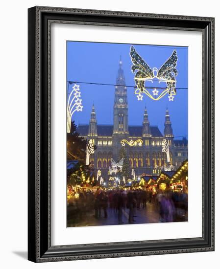 Christmas Markets, Rathaus (Town Hall), Vienna, Austria-Doug Pearson-Framed Photographic Print