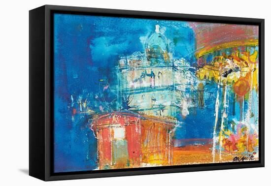 Christmas Merry-Go-Round (Mixed Media)-Ann Oram-Framed Premier Image Canvas