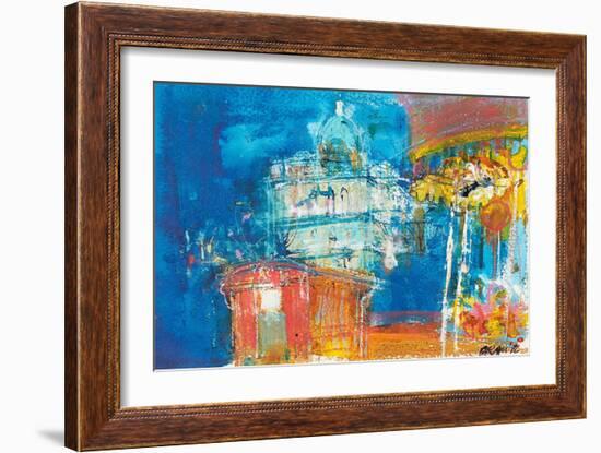 Christmas Merry-Go-Round (Mixed Media)-Ann Oram-Framed Giclee Print