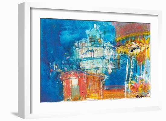 Christmas Merry-Go-Round (Mixed Media)-Ann Oram-Framed Giclee Print