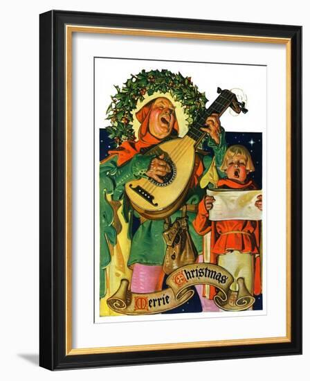 "Christmas Minstrels,"December 21, 1929-Joseph Christian Leyendecker-Framed Giclee Print