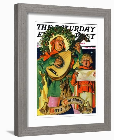 "Christmas Minstrels," Saturday Evening Post Cover, December 21, 1929-Joseph Christian Leyendecker-Framed Giclee Print