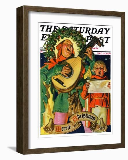 "Christmas Minstrels," Saturday Evening Post Cover, December 21, 1929-Joseph Christian Leyendecker-Framed Giclee Print