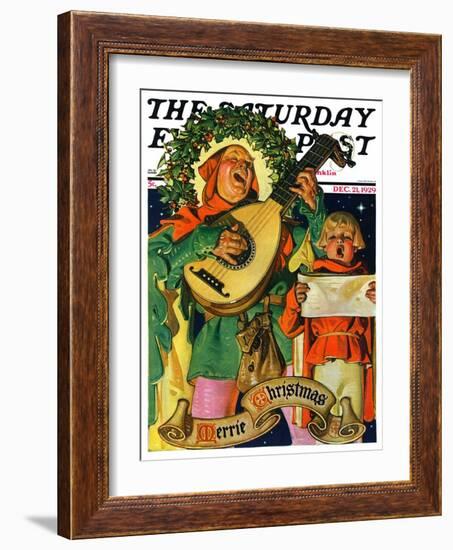 "Christmas Minstrels," Saturday Evening Post Cover, December 21, 1929-Joseph Christian Leyendecker-Framed Giclee Print