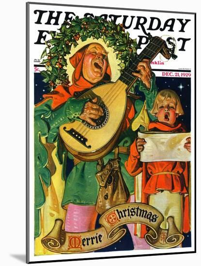 "Christmas Minstrels," Saturday Evening Post Cover, December 21, 1929-Joseph Christian Leyendecker-Mounted Giclee Print