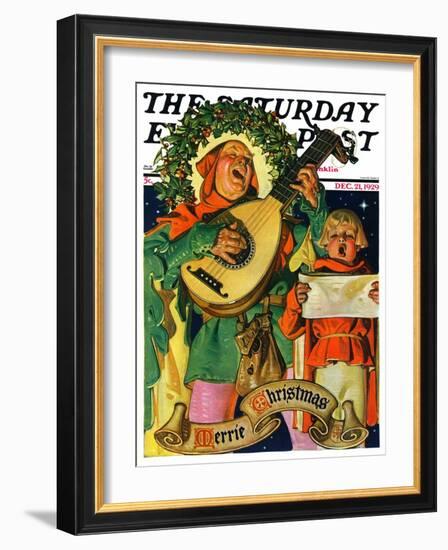 "Christmas Minstrels," Saturday Evening Post Cover, December 21, 1929-Joseph Christian Leyendecker-Framed Giclee Print