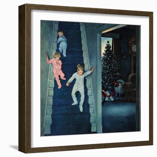 "Christmas Morning", December 24, 1955-John Falter-Framed Premium Giclee Print