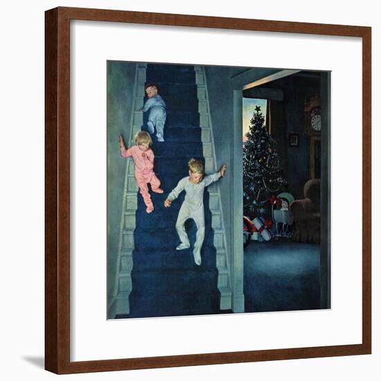 "Christmas Morning", December 24, 1955-John Falter-Framed Premium Giclee Print