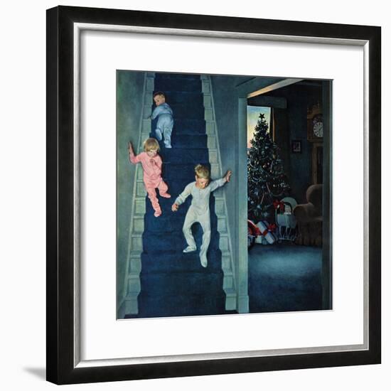 "Christmas Morning", December 24, 1955-John Falter-Framed Premium Giclee Print