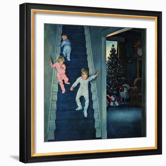 "Christmas Morning", December 24, 1955-John Falter-Framed Giclee Print